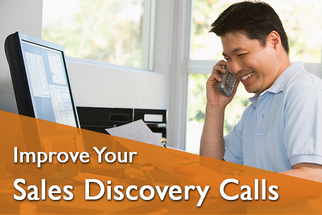 Improve Your Sales Discovery Calls. Man making phone call